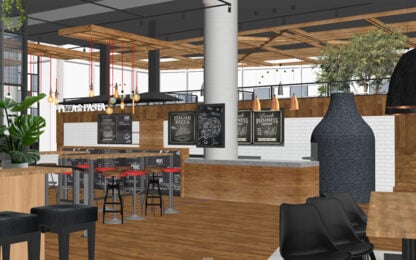 A bistro-style restaurant awaits tenants of Millennium Gardens