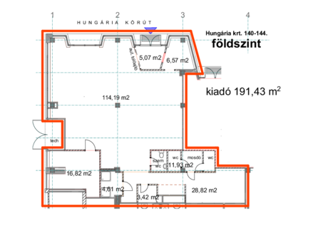 Kiadó földszinti üzlethelyiség